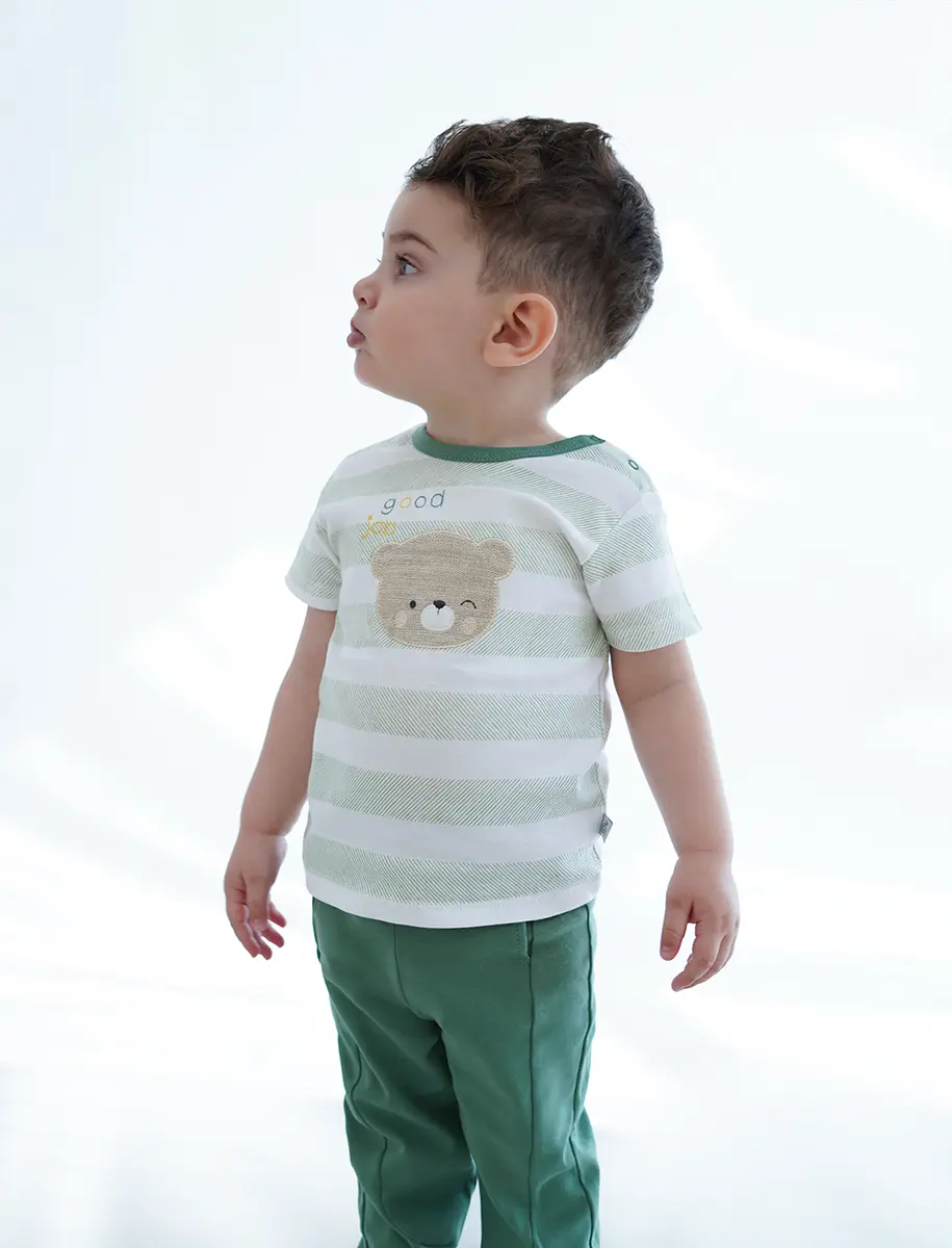 آستین کوتاه و شلوار طرح لاکی کد 9440