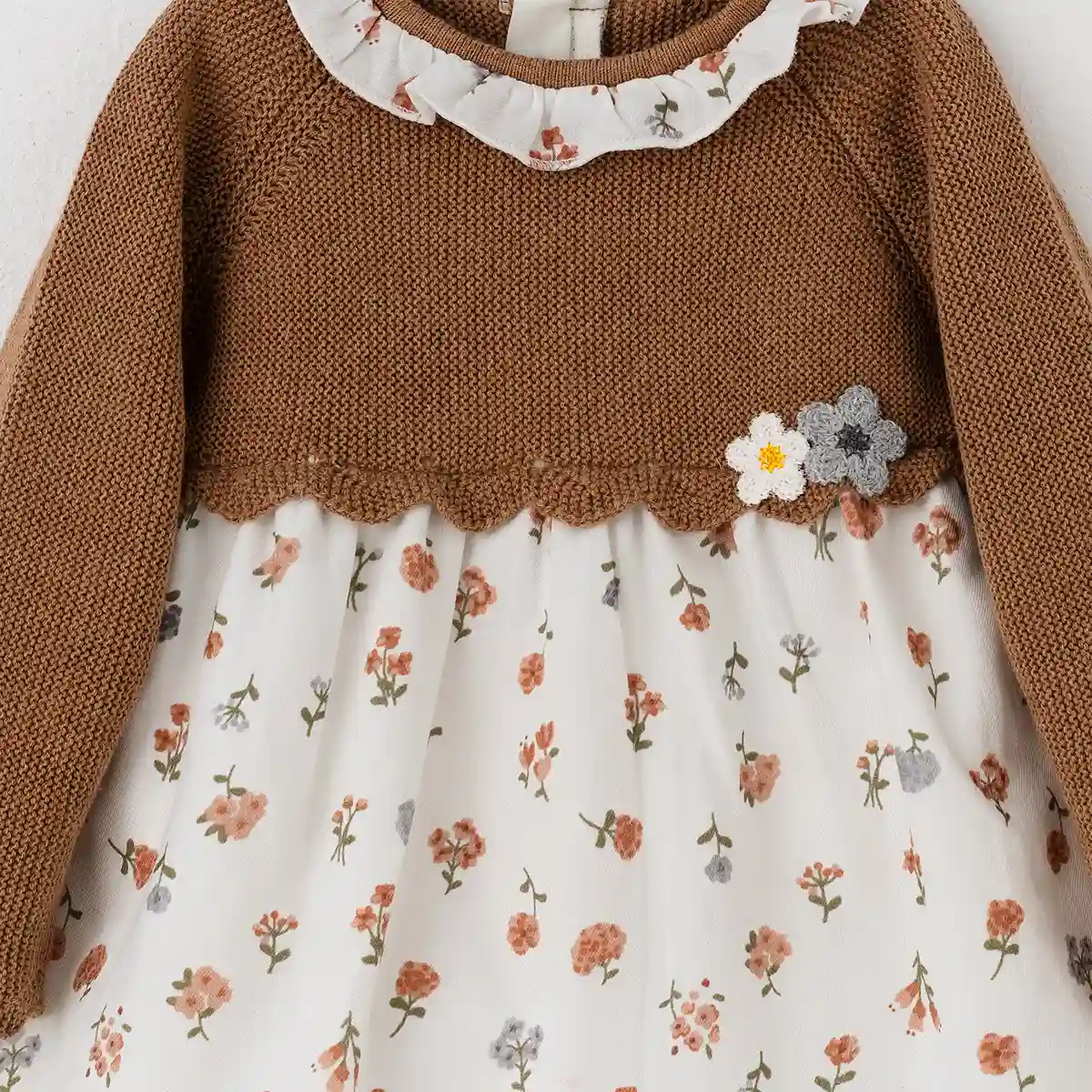 پیراهن دخترانه با تل طرح موکا کد 231722