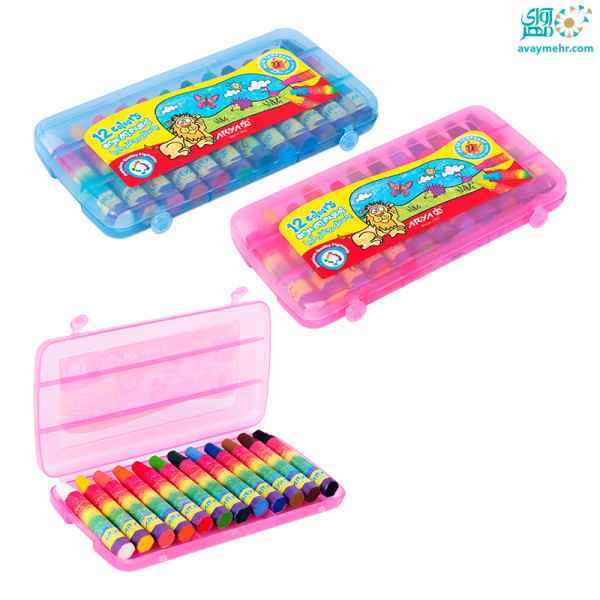 پاستل 12رنگ طلقی مدل2010 آریا  12 بسته