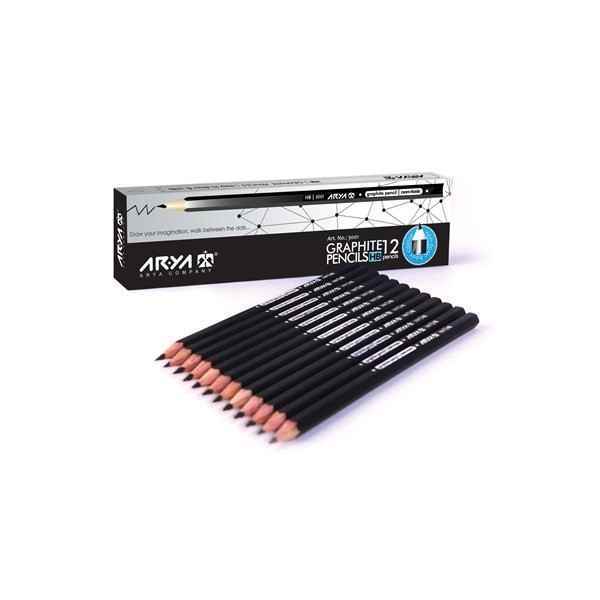 مداد مشکی شش گوش 3001  آریا شیرینگ 12 بسته ای