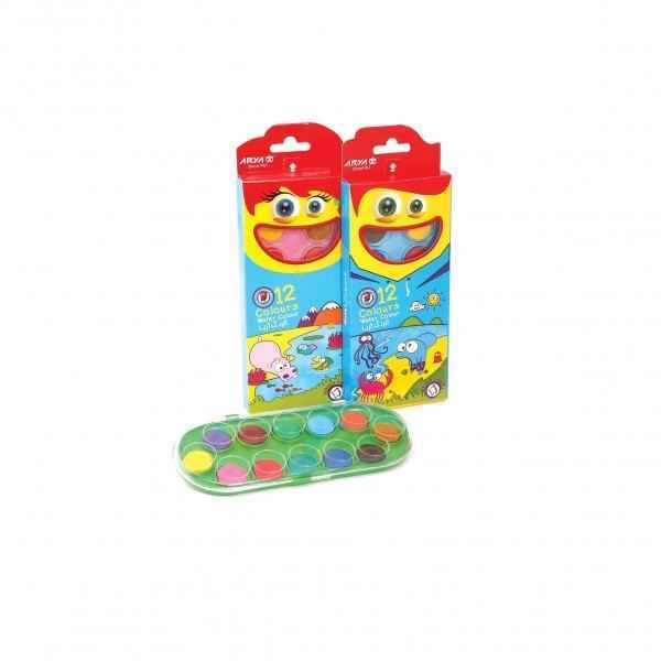 آبرنگ 12رنگ  بزرگ طرح کمان 5009  آریا 12 جعبه