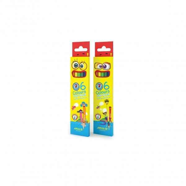 مداد 6رنگ مقوایی مدل3011  آریا 48 جعبه ای