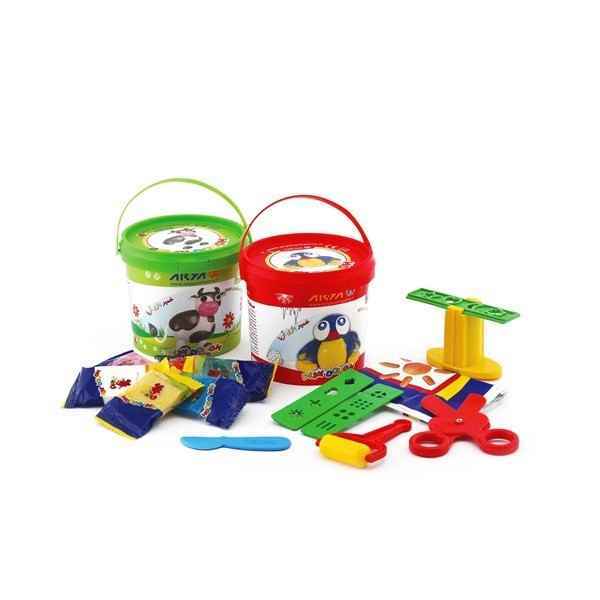 خمیر سطلی 6 رنگ مدل 1001 آریا  یک بسته