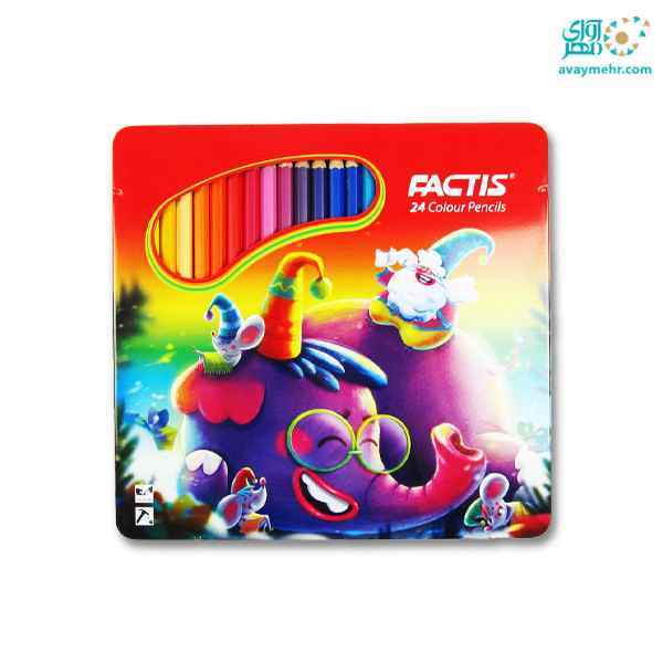 مداد 24 رنگ فلزی تخت فکتیس  رگلام 12 عددی