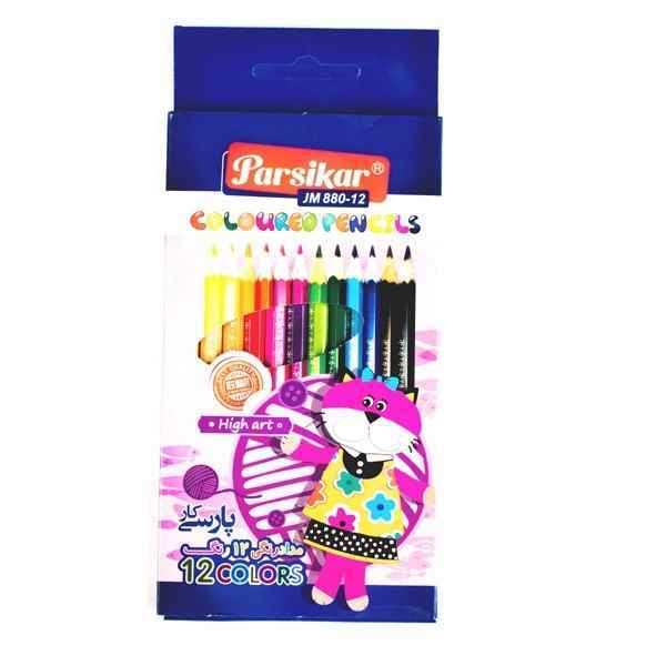 مداد 6 رنگ مقوایی بدنه رنگی مدل jm 880-6 پارسیکار 24 عدد