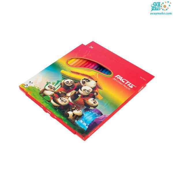 مداد 24 رنگ مقوایی  فکتیس 12 جعبه ای