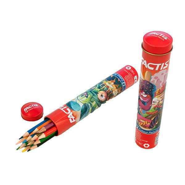 مداد 12 رنگ استوانه ای  فکتیس 12 جعبه‏ای