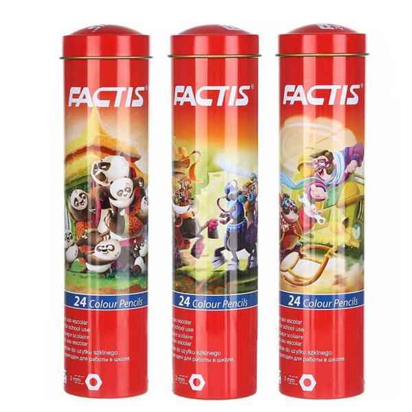 مداد 24 رنگ استوانه ای فکتیس 12 جعبه ای