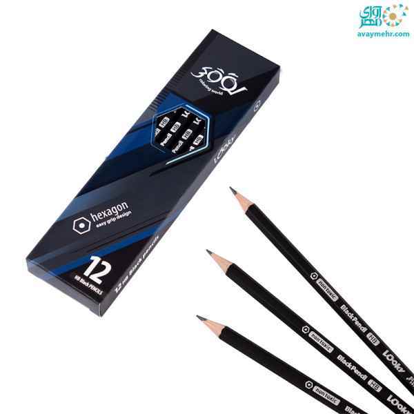 مداد مشکی سه گوش بدنه مشکی 2015 لوکی