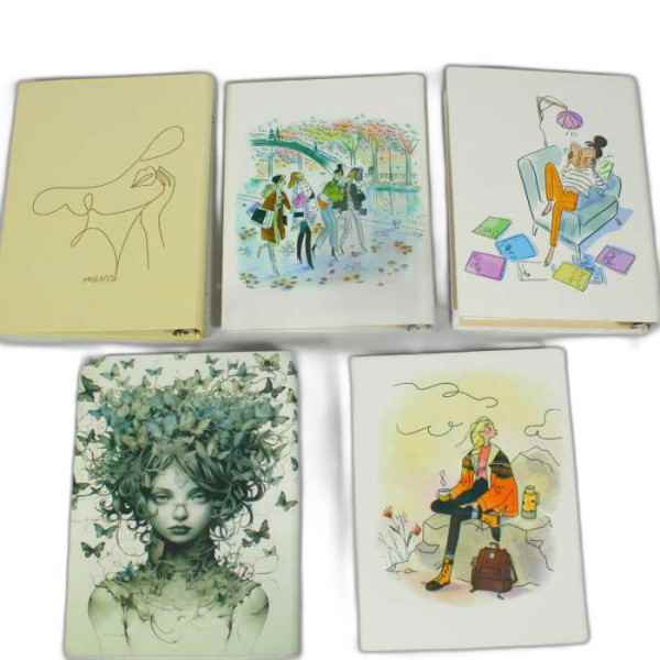 کلاسور 100 برگ 20 حلقه قفل پلاستیکی طرح نقاشی امید دیمو