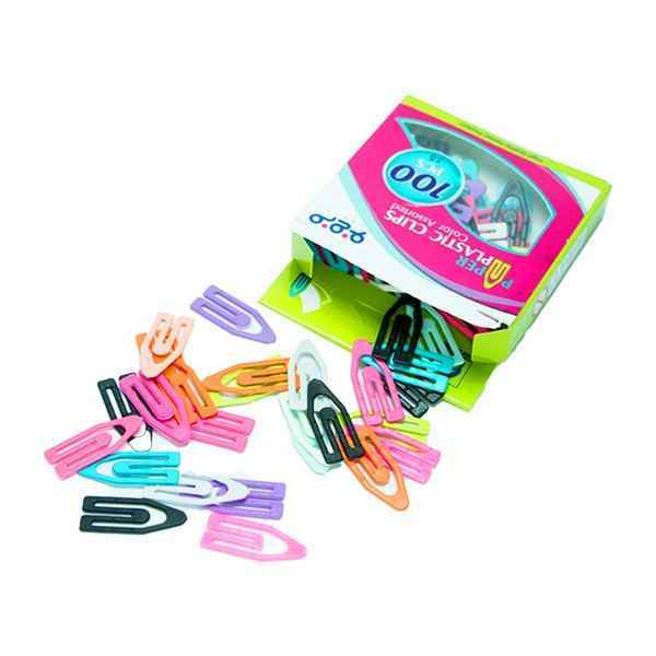 کلیپس پلاستیکی رنگی 100 عددی  فرمی نو بسته24 عددی