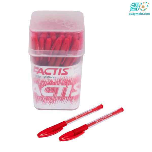 خودکار قرمز نوک 1 سمی ژل فکتیس 50 عددی