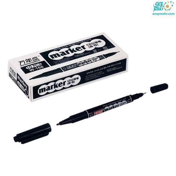 ماژیک دوسر سی دی نویسی مشکی صبا بسته 10 عددی