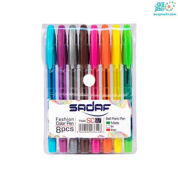 پک خودکار 8 رنگ نوک 0-7 مدل sc صدف جعبه های 30 بسته ای