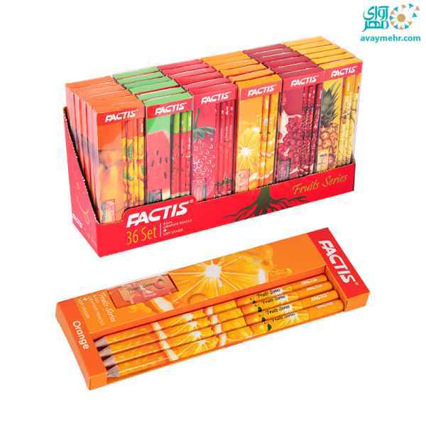 مداد مشکی طرح میوه فکتیس لیوان 72 عددی