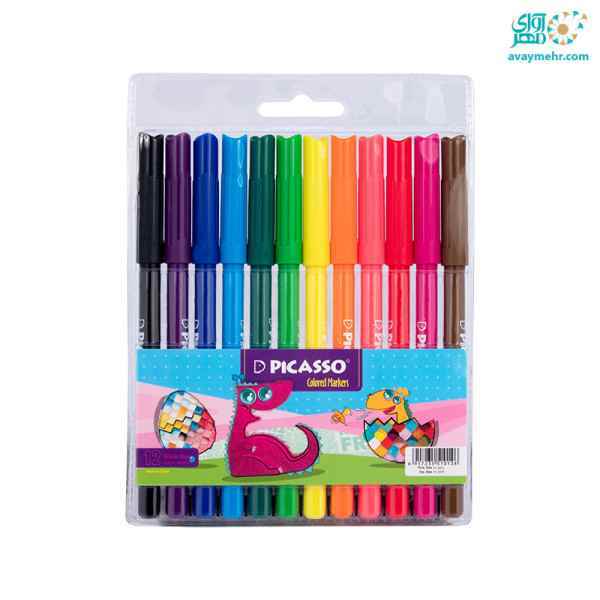 ماژیک نقاشی 12 رنگ  پیکاسو بسته 24 عددی