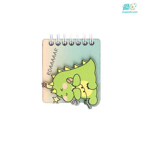 دفتر یادداشت 77-5 فنر بغل جلد چوبی برجسته دلجو دکمه 4جفت