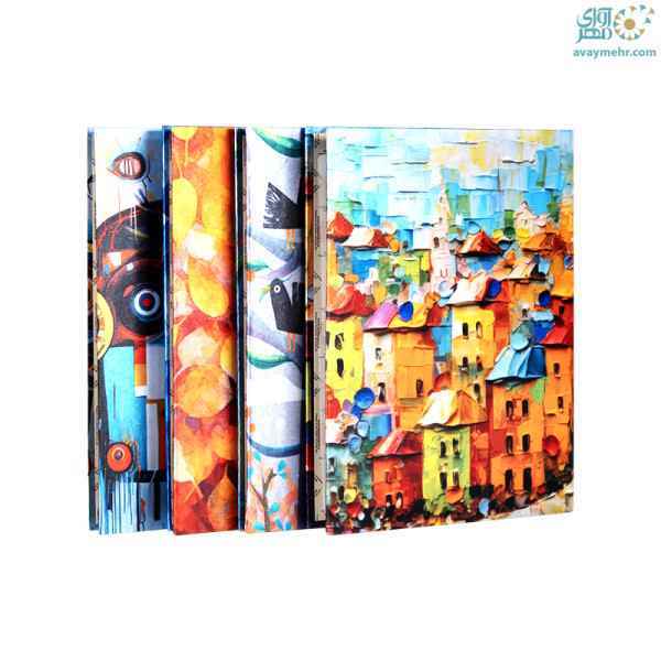 کلاسور 100 برگ پارچه ای 26 حلقه قفل فلزی کیمیا تک جلدی