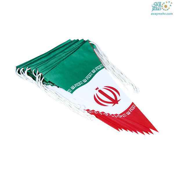 پرچم ایران مثلثی کاغذی 12 عددی ریسه ای  متفرقه  بسته 10 ریسه ای