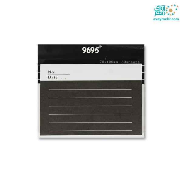 استیک نوت 80 برگ 710 کاغذ مشکی خط دار 9695 متفرقه 12عدد