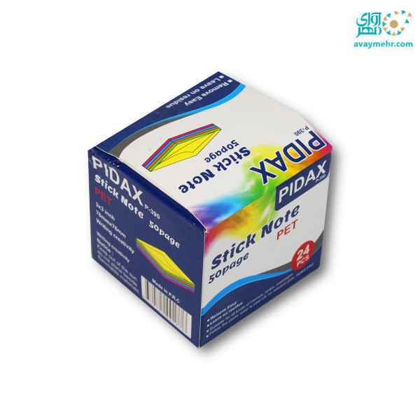 استیک نوت رنگی شفاف50 برگ 7575 پیدکس p390 24 عددی