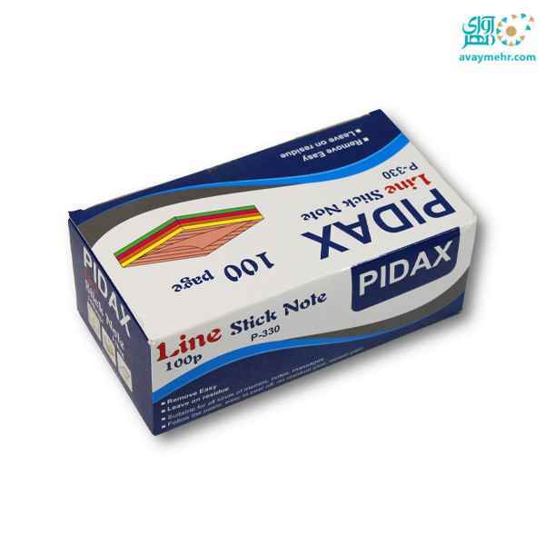 استیک نوت رنگی خط دار100 برگ 7575 پیدکس p330 12 عدد