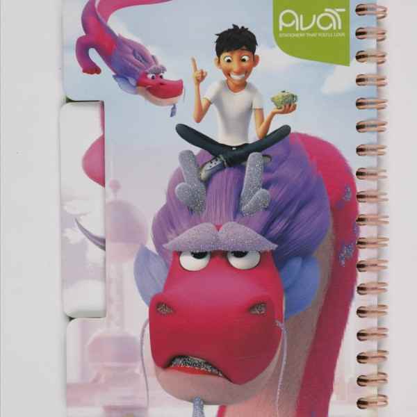 دفتر یادداشت فنر دوبل 1116 کارتونی دیوایدر دار 6904 آوات 40جلدی