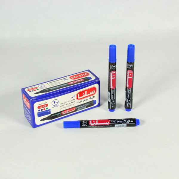 ماژیک معمولی آبی نوک گرد سلنا 12عددی
