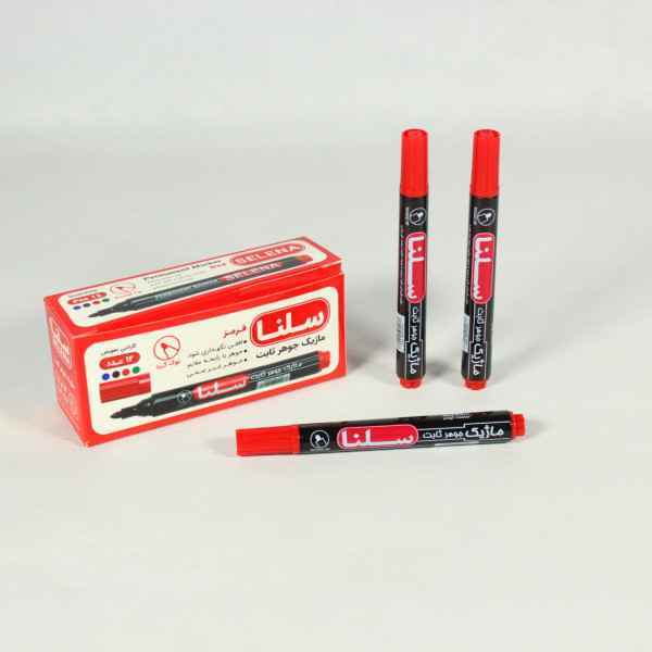 ماژیک معمولی قرمز نوک گرد سلنا 12 عددی