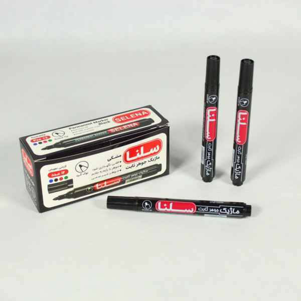 ماژیک معمولی مشکی نوک گرد سلنا 12 عددی