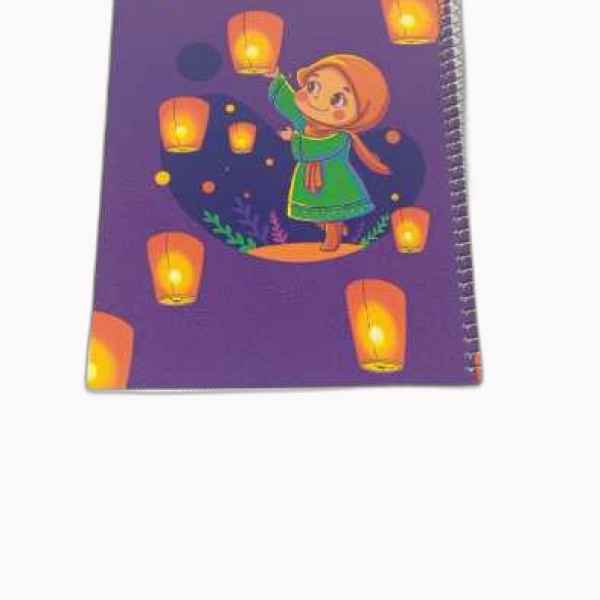 دفتر 50 برگ فنری تک خط گلاسه بچه های ایران هدهد تک جلدی