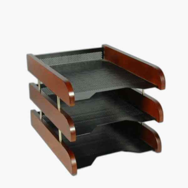 کازیه 3 طبقه توری فلزی و چوب شهاب تحریر 2 عددی