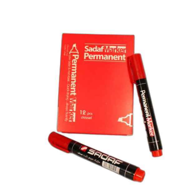 ماژیک پرمننت قرمز نوک تخت صدف ویستا