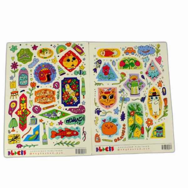 برچسب استیکر 2 برگی طرح فانتزی کاغذ باد 5 بسته ای
