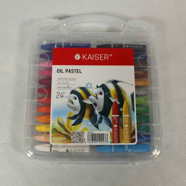 پاستل روغنی 24 رنگ کیفی sk462 کایزر 6 عددی