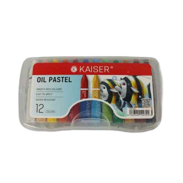 پاستل روغنی 12 رنگ جعبه پلاستیکی sk460 کایزر 12 عدد