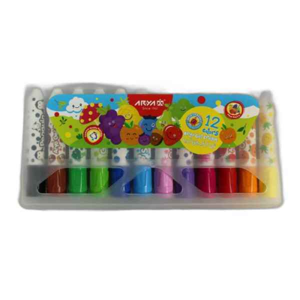 ژل کرایون 12 رنگ کیفی 2061 آریا 6عددی