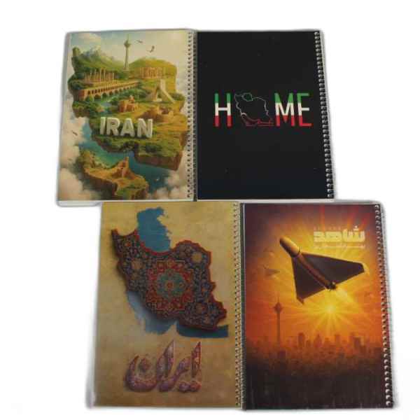 دفتر 80 برگ ایندربرد طرفه تک جلدی