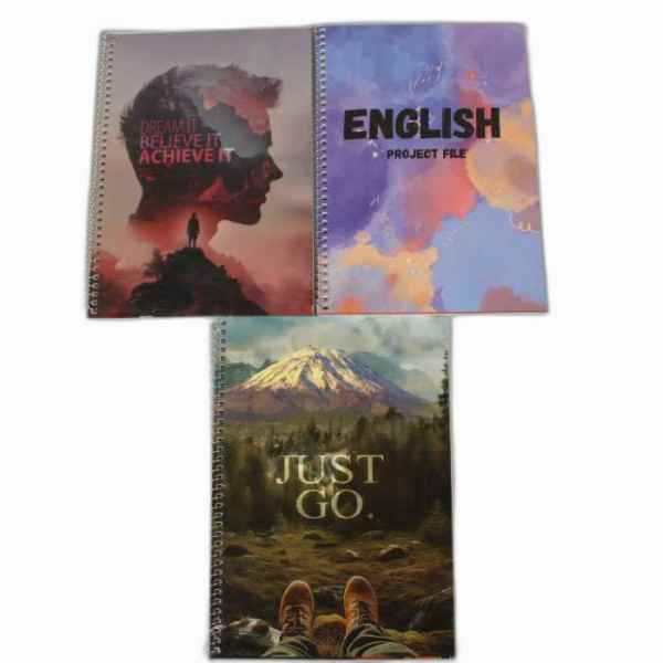 دفتر زبان 50 برگ دو خط طرفه تک جلدی