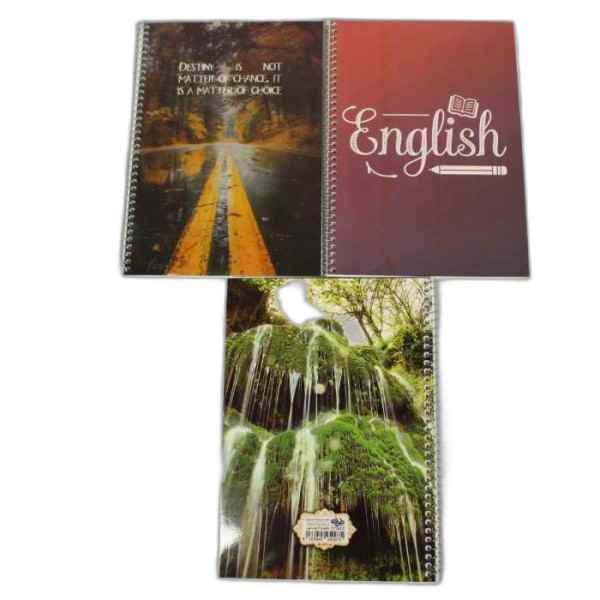 دفتر زبان 50 برگ سه خط طرفه تک جلدی