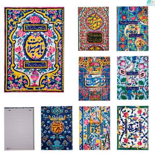 دفتر 50 برگ فنری ایندربرد طرح هشت بهشت بهشت تک جلدی