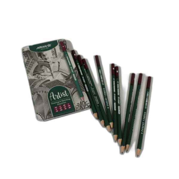مداد مشکی مهندسی جعبه فلزی آرتیست 3075 آریا 12 عددی
