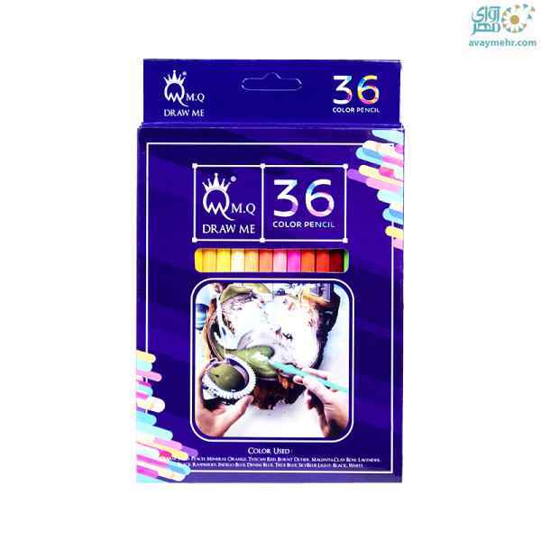 مداد 36 رنگ مقوایی ام کیو بسته 4 عددی