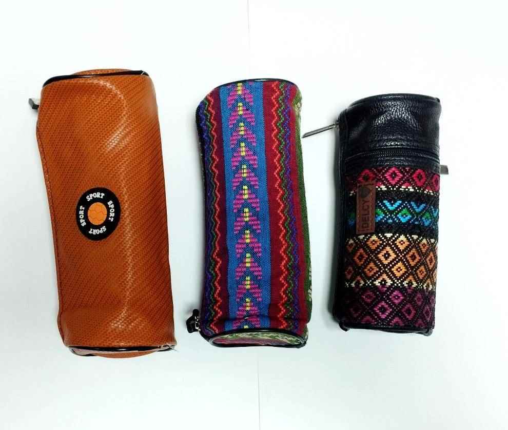 جامدادی استوانه ای چرم دلسی گل یا پوچ تک عددی