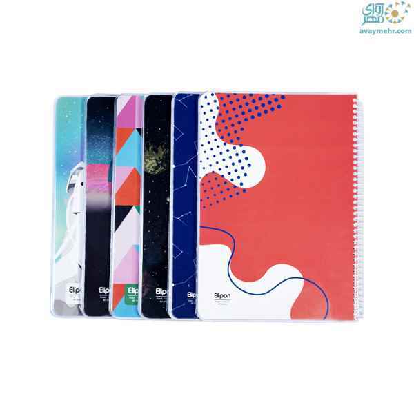 دفتر 80 برگ مجلد وزیری سیمی کلاسیک 2340008 الیپون تک جلدی