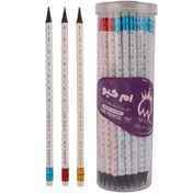 مداد مشکی ذغالی بدنه سفید h36 ام کیو لیوان 48عددی