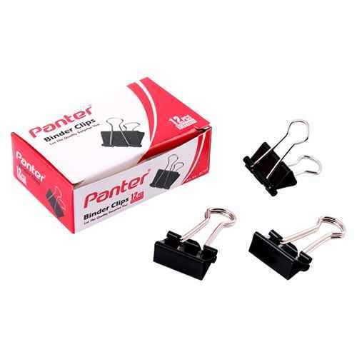 گیره دوبل 19mm مشکی bc101 پنتر  بسته 12 عددی
