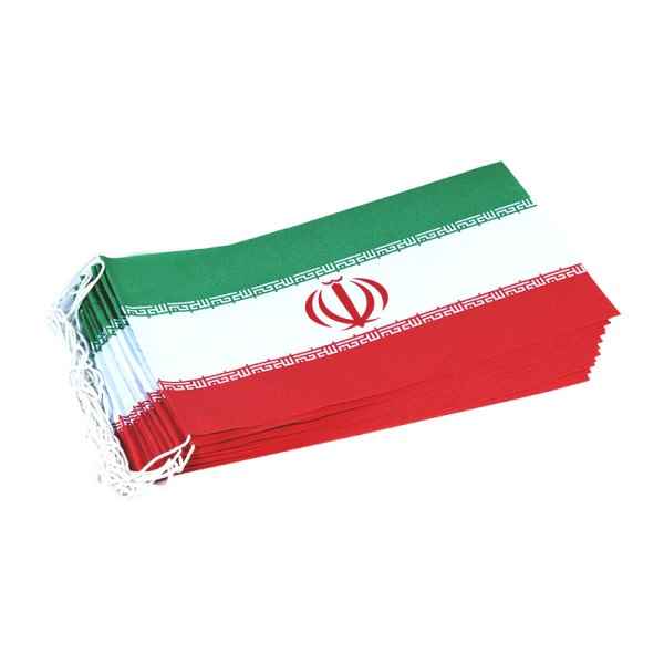 پرچم ایران مستطیلی 1423 کاغذی 12 عددی ریسه ای متفرقه  بسته 10 ریسه ای