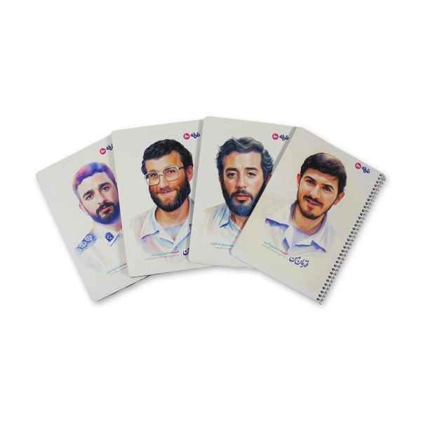 دفتر تک خط 50 برگ فنری قهرمان من خط دار طرفه تک جلدی