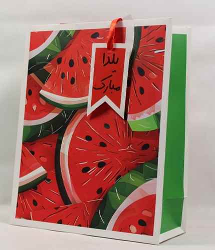 ساک دستی مقوایی دسته دار طرح هندوانه 122633 صبا